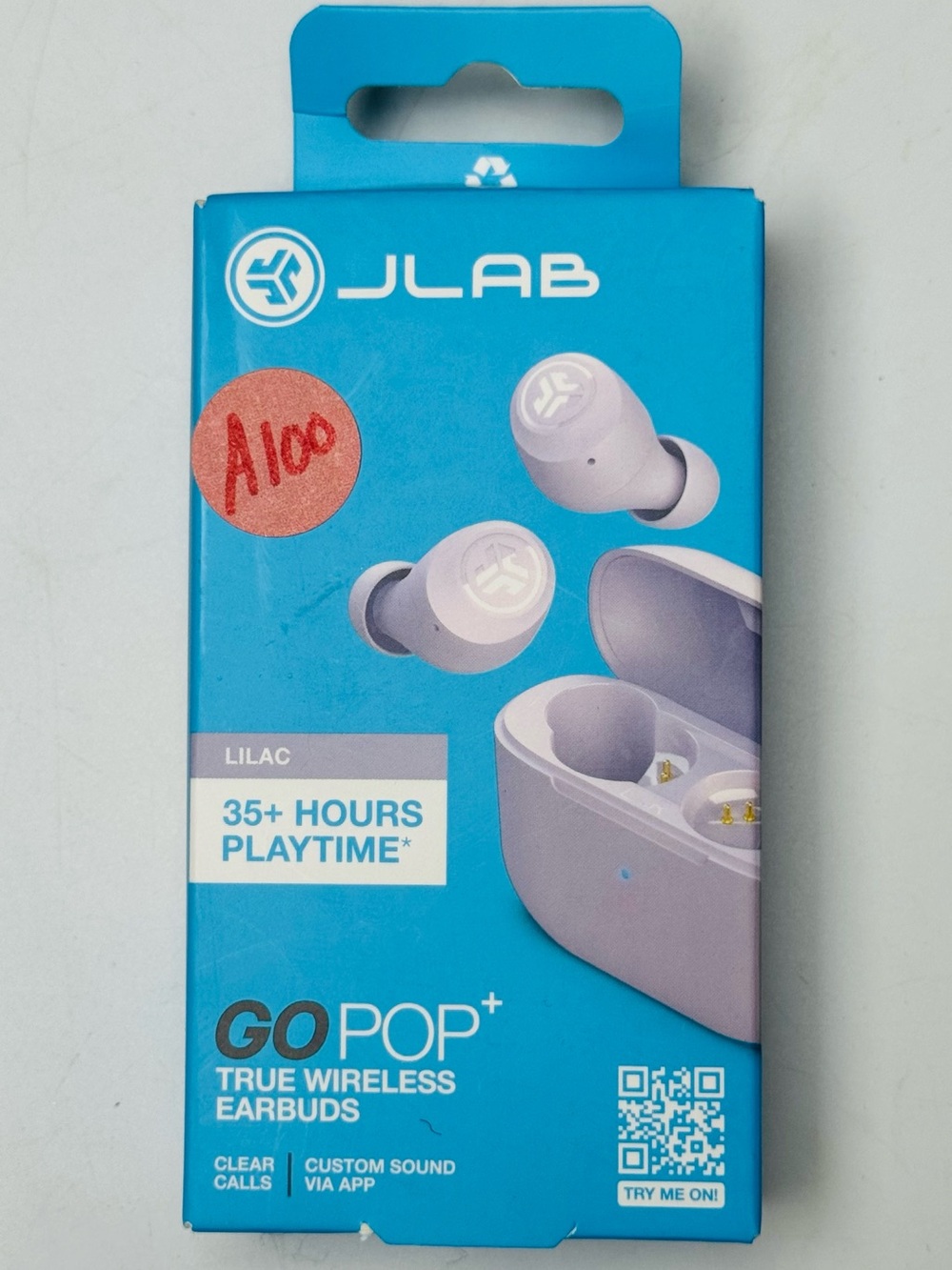 JLab GO POP+ True Wireless Bluetooth Earbuds Lilac 35+ Hr Playtime USB-C IPX4